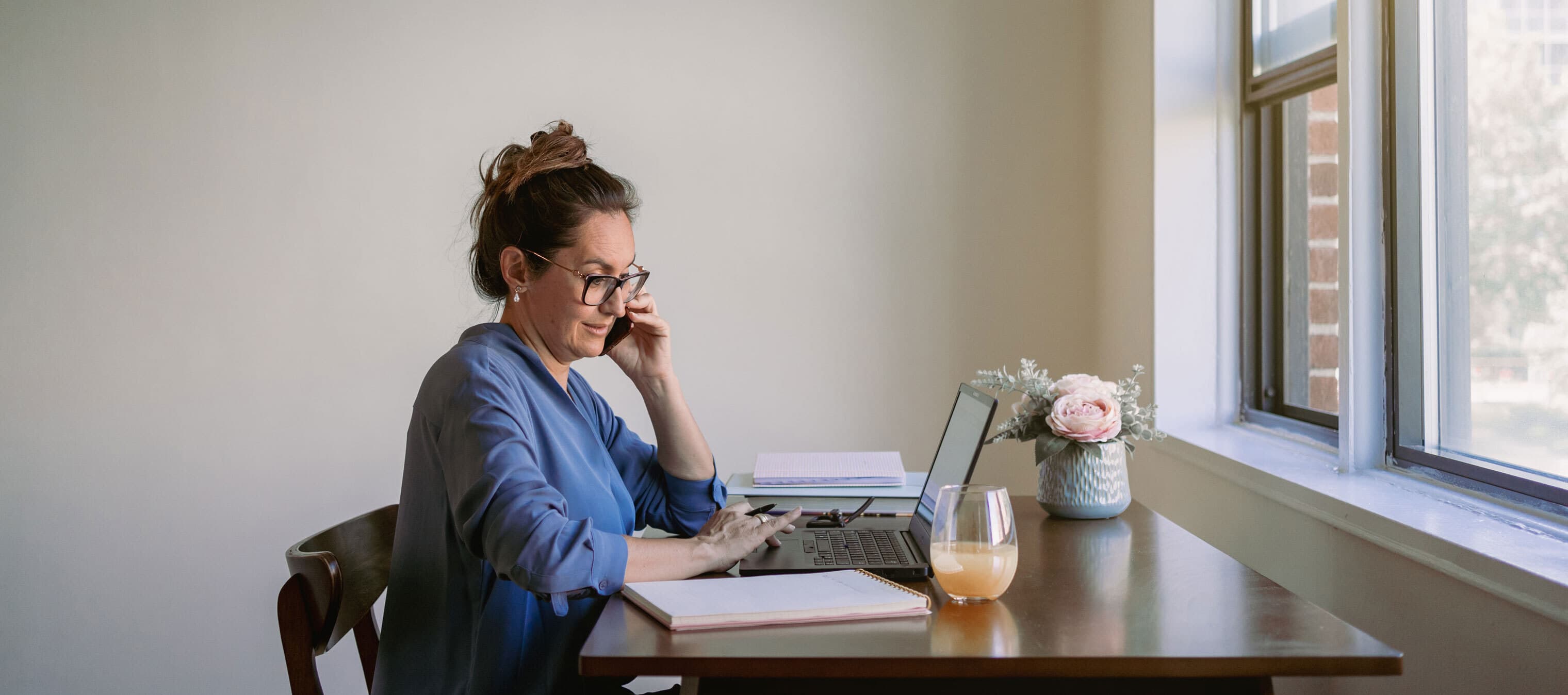 Woman working from home