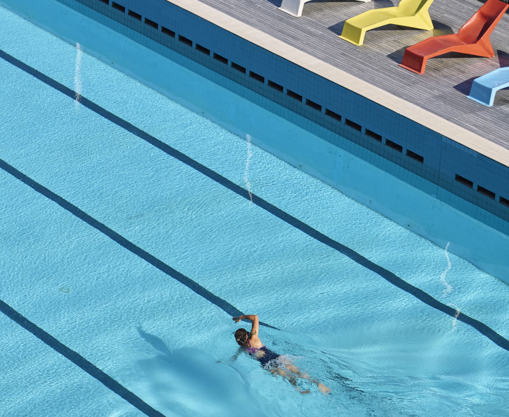 woman swimming in pool