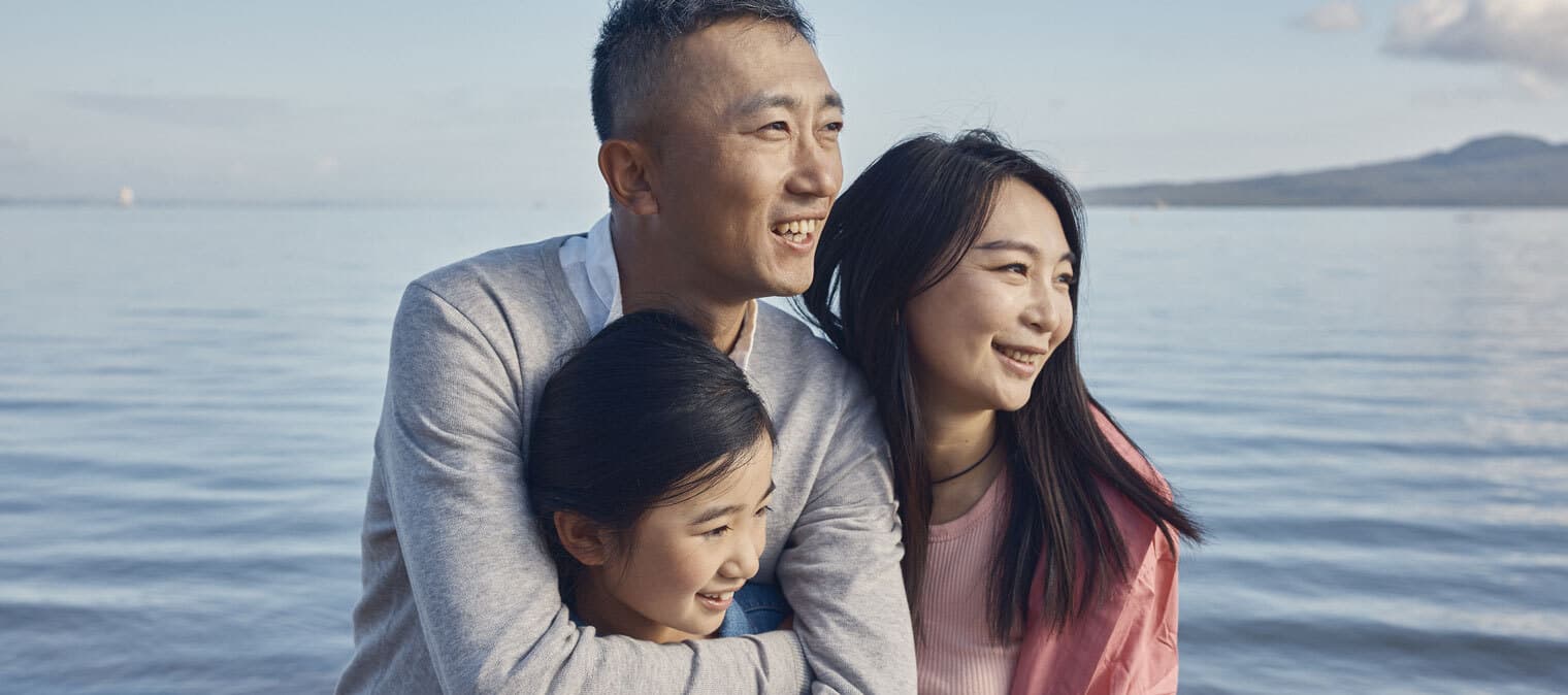 Family at the beach