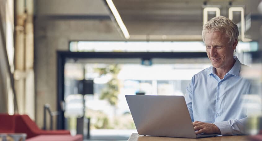 man working at desk