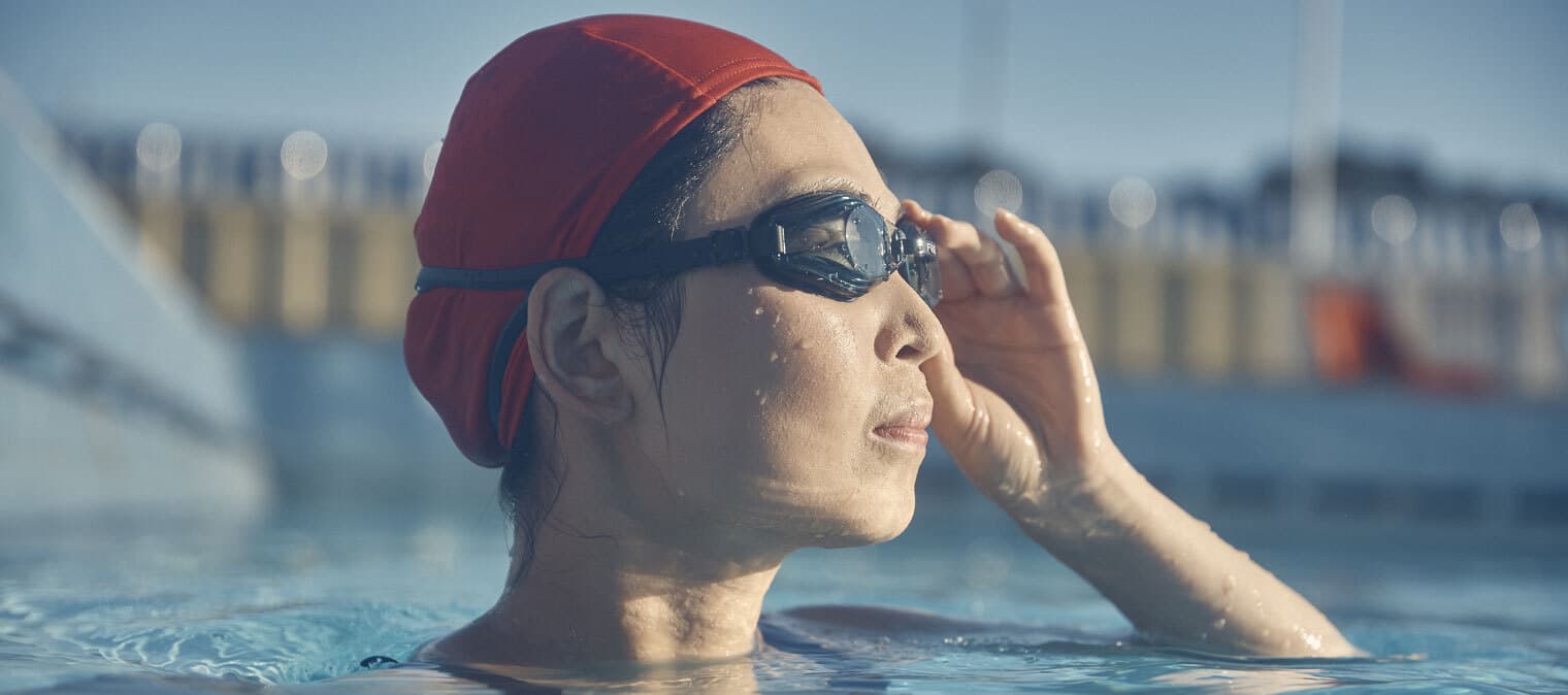 Woman swimming in exercise pool