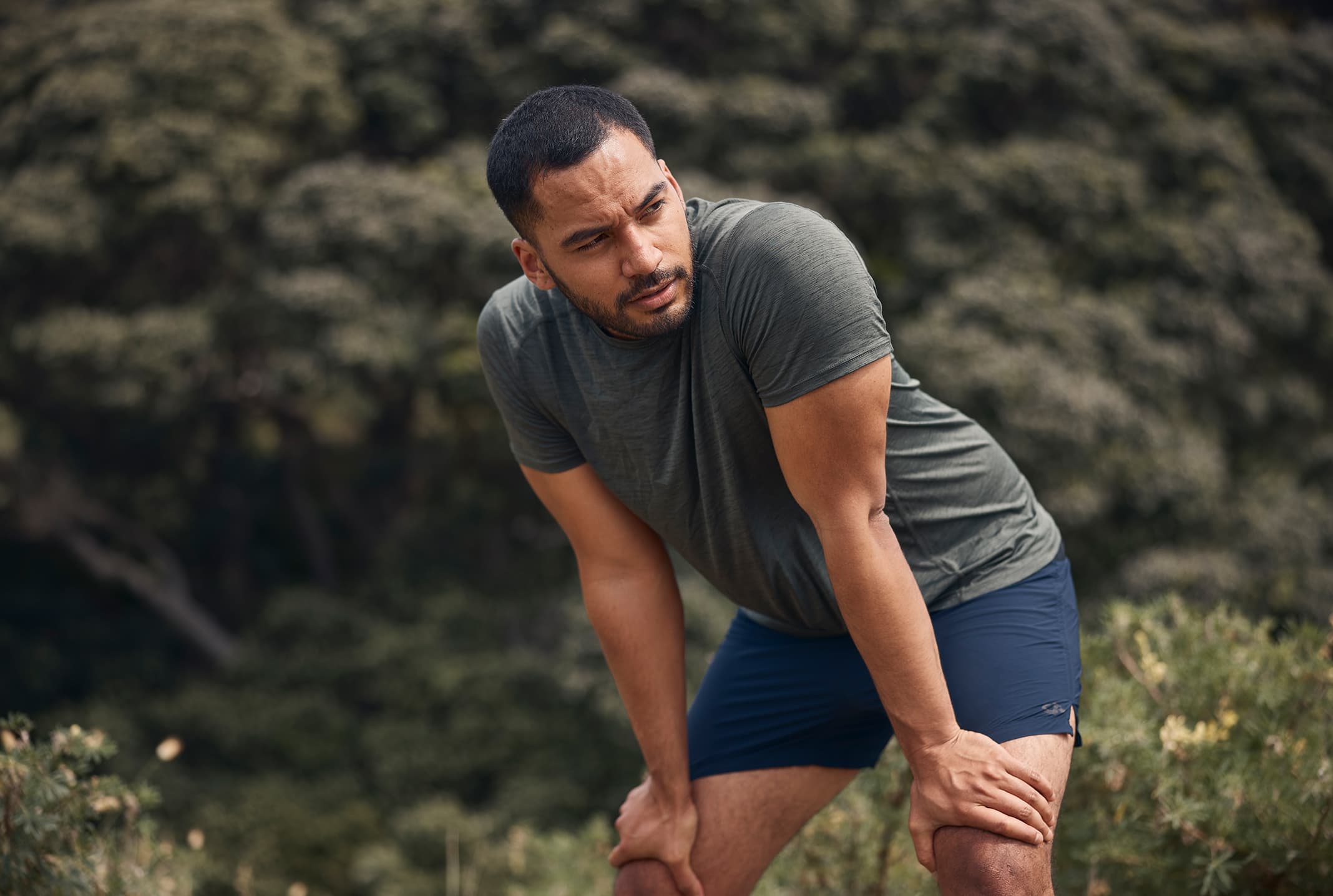 Man tired from running