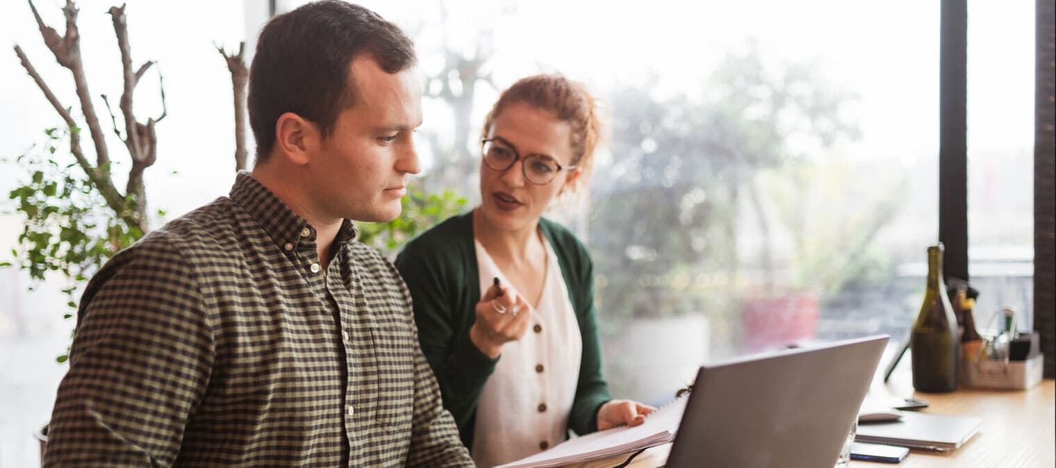 Man and woman working