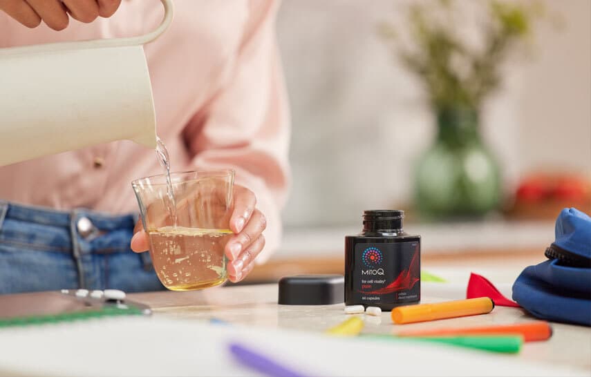 MitoQ Pure on kitchen bench