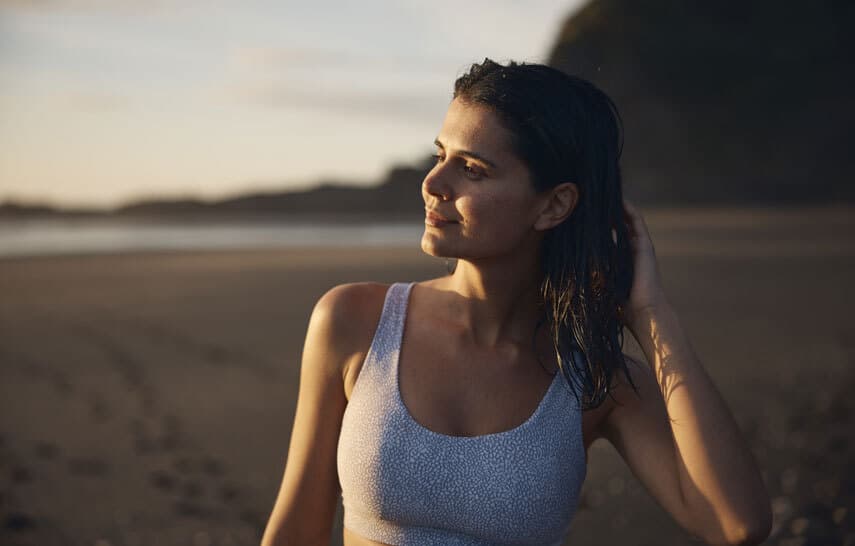 A woman in the evening sun