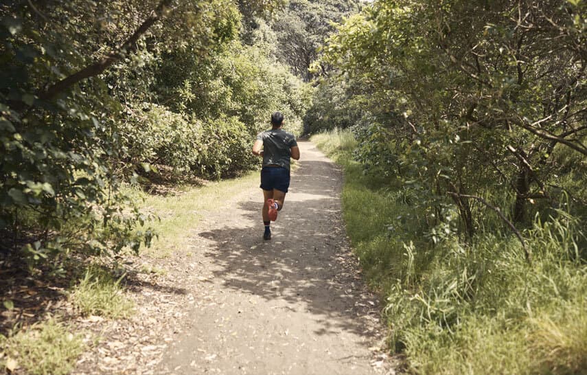 Man running in nature