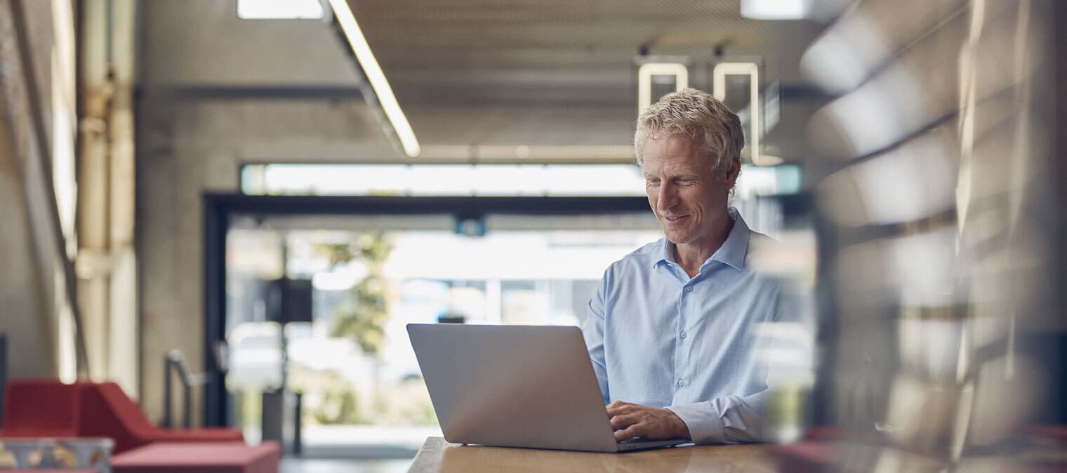 A man working on a laptop