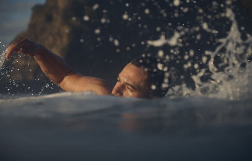 Man swimming in the sea