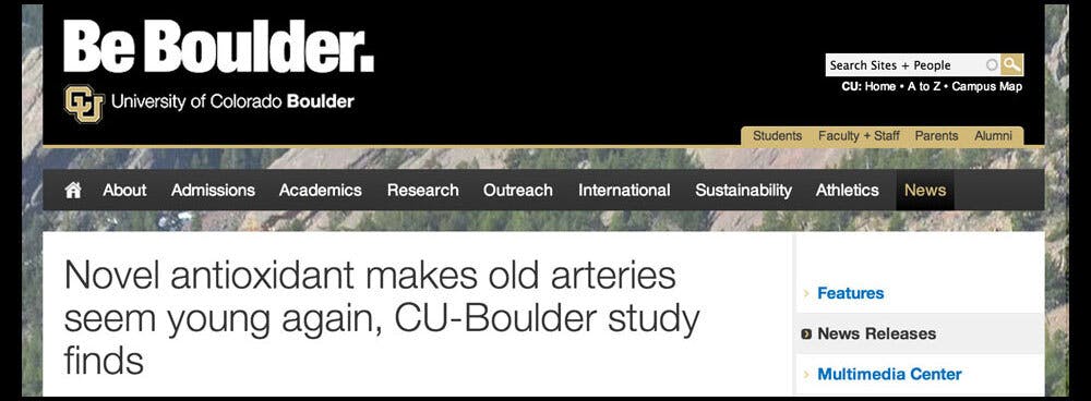 Heart benefits of Mito Q found in University of Colorado clinical trial be boulder article header