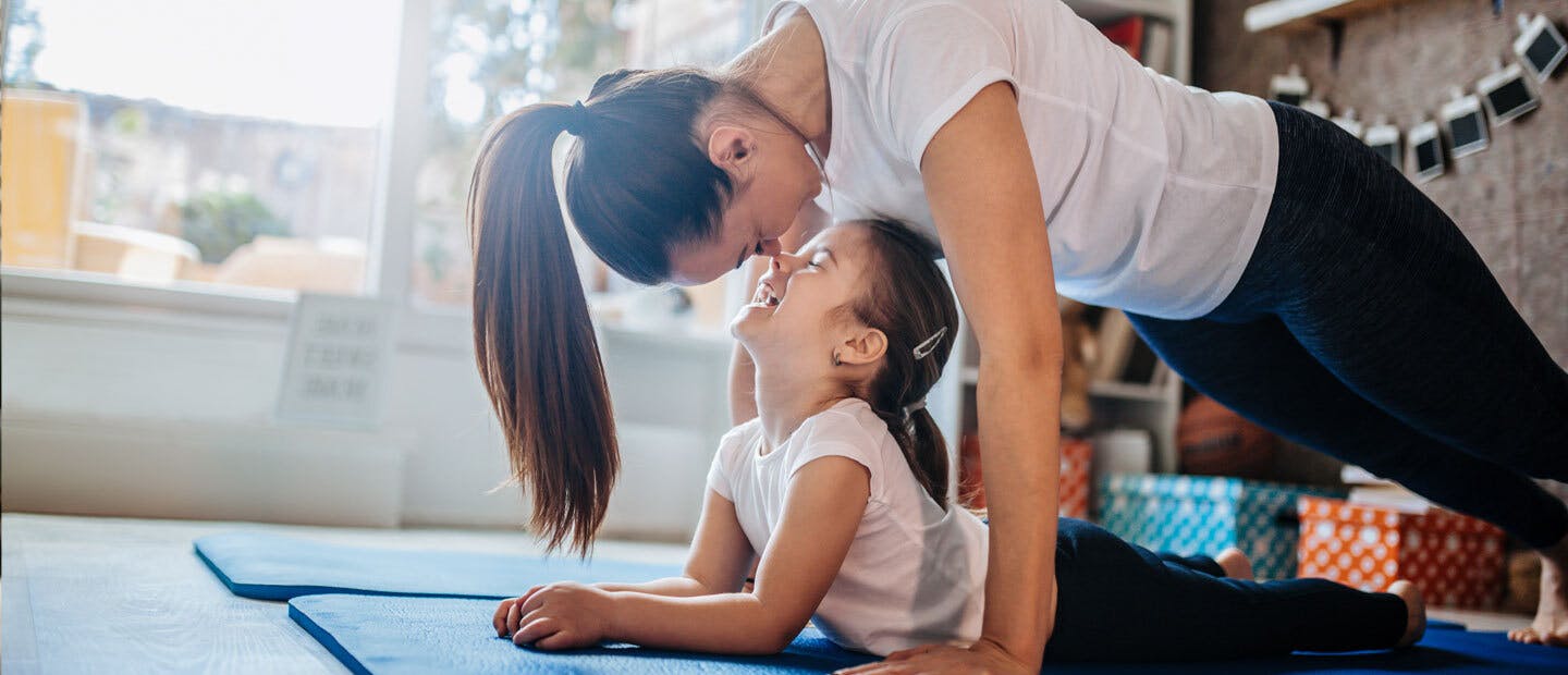 Mother and daughter yoga
