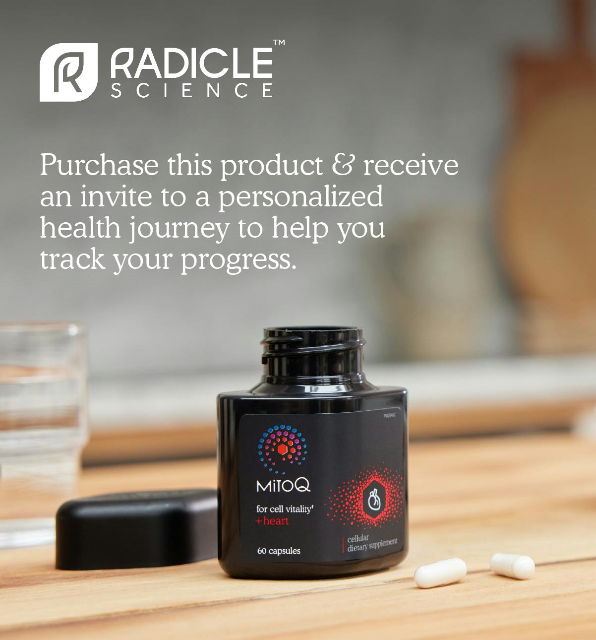 MitoQ +heart purchase for invite to personalised journey to help track progress