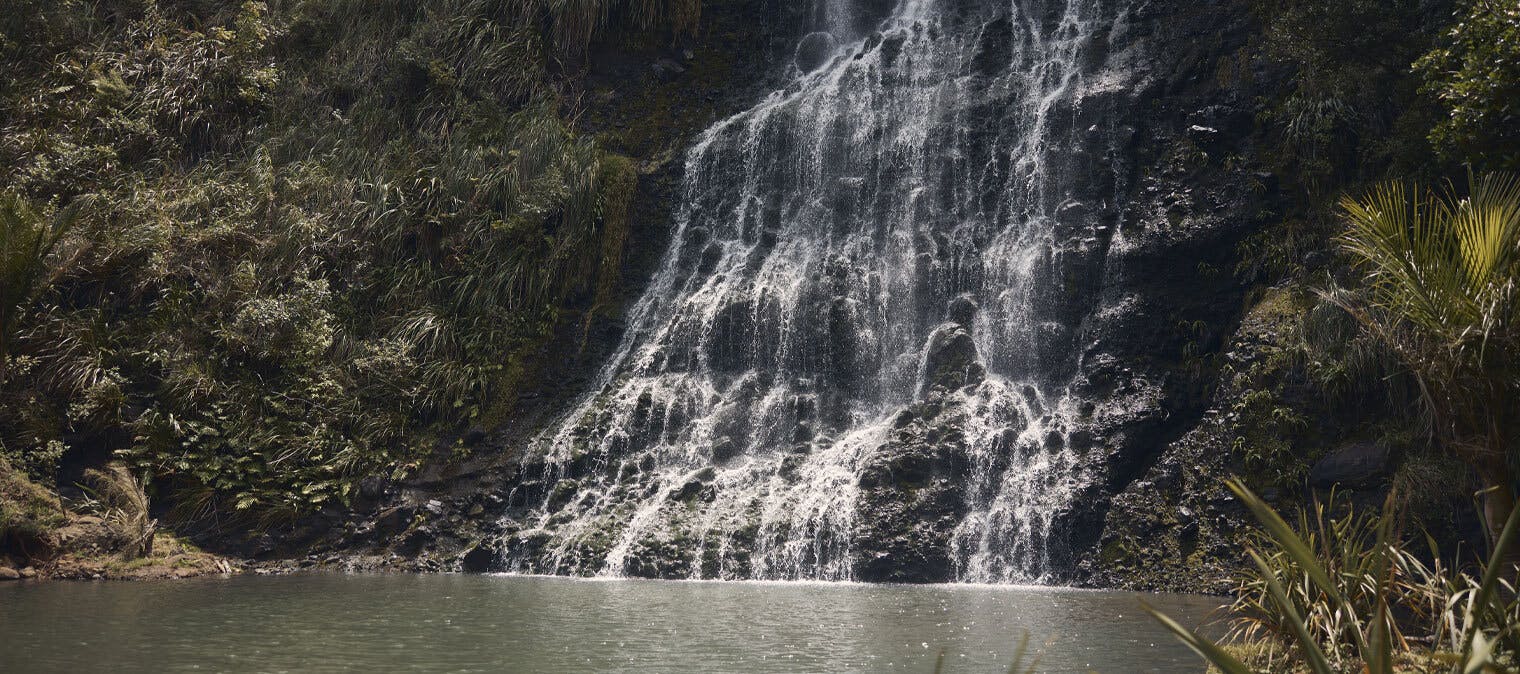Waterfall scenery in New Zealand