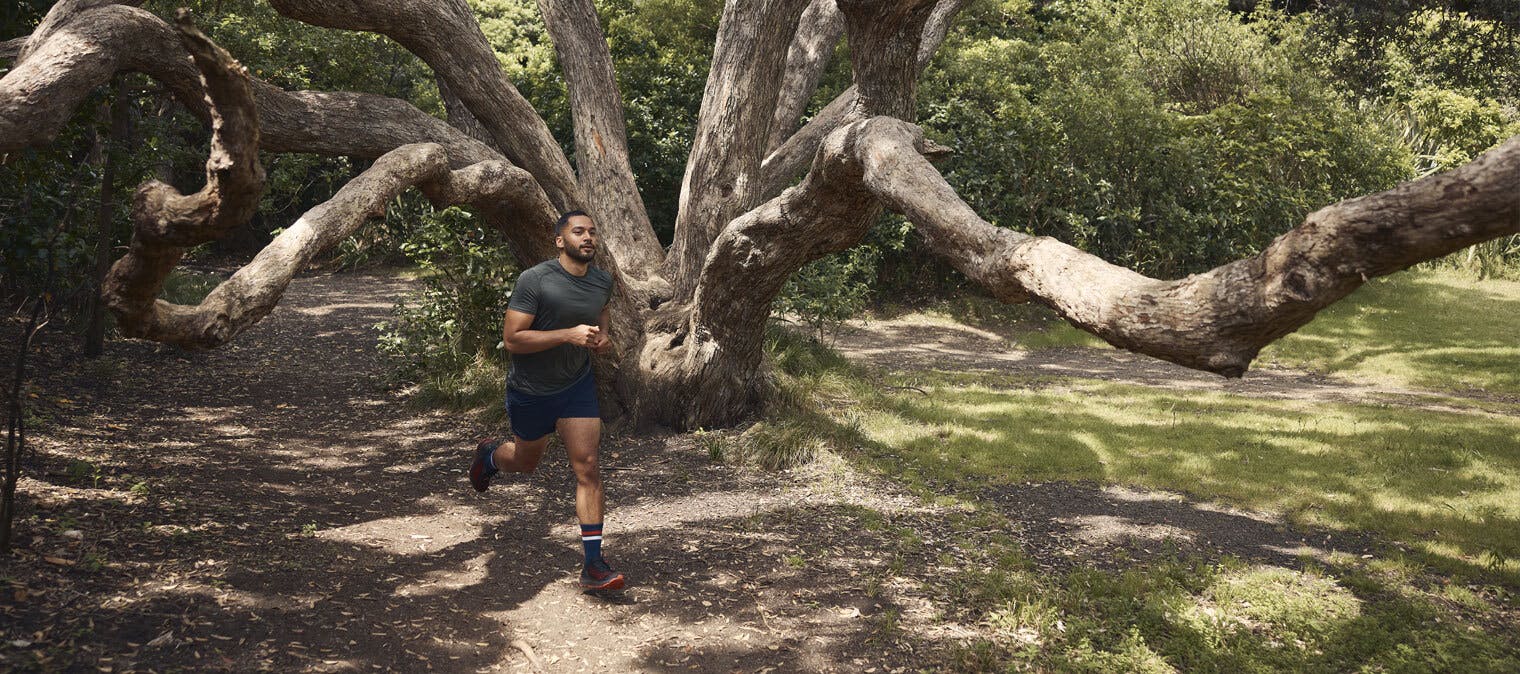 Man going for a run in nature
