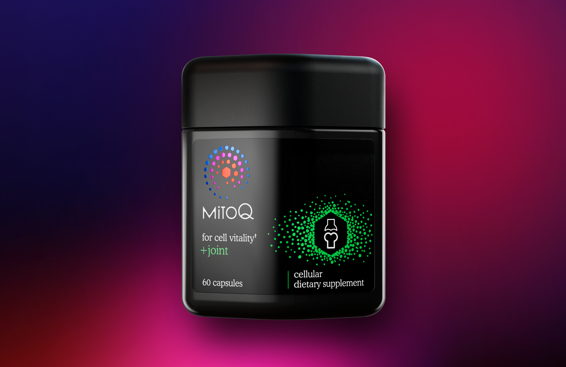 MitoQ +joint on dark gradient background