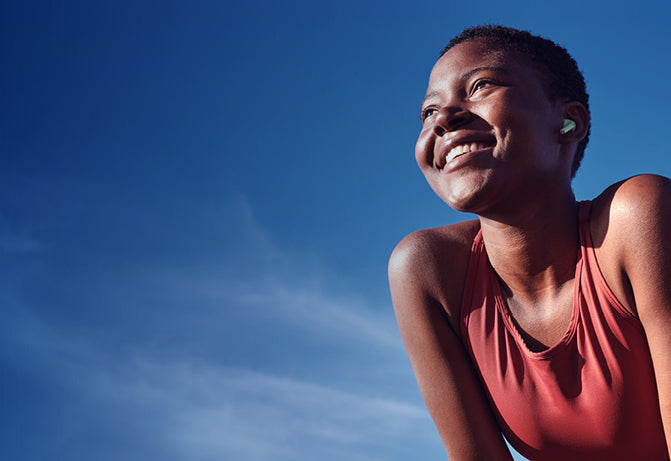 Woman resting after exercise