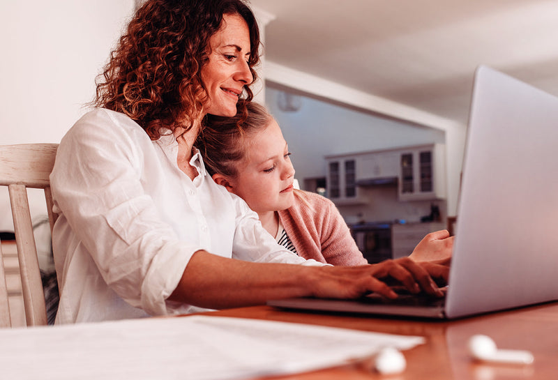 Woman working on computer