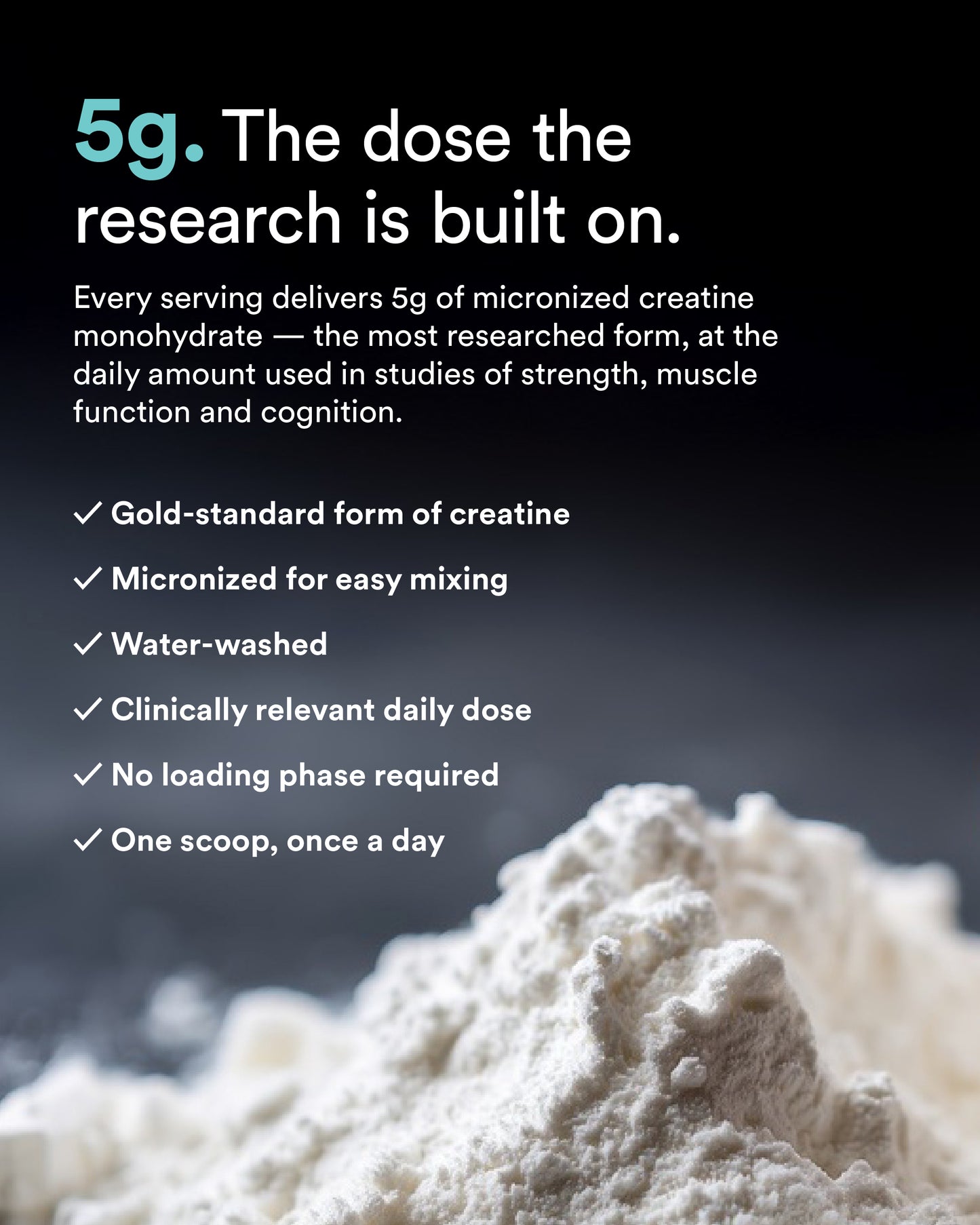 Creatine supplement 5g dose